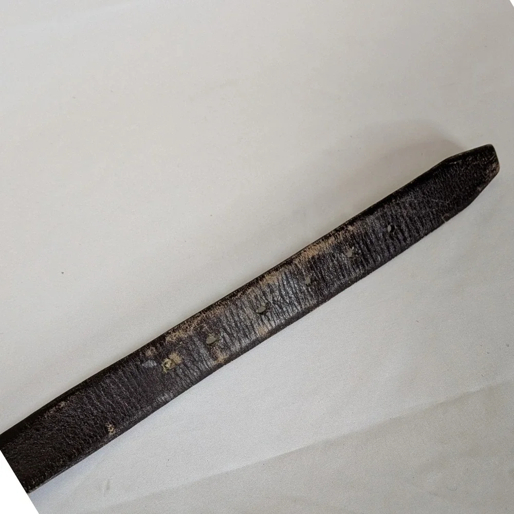Vintage Canterbury‎ Black Leather Belt with Brass Buckle – Size 44